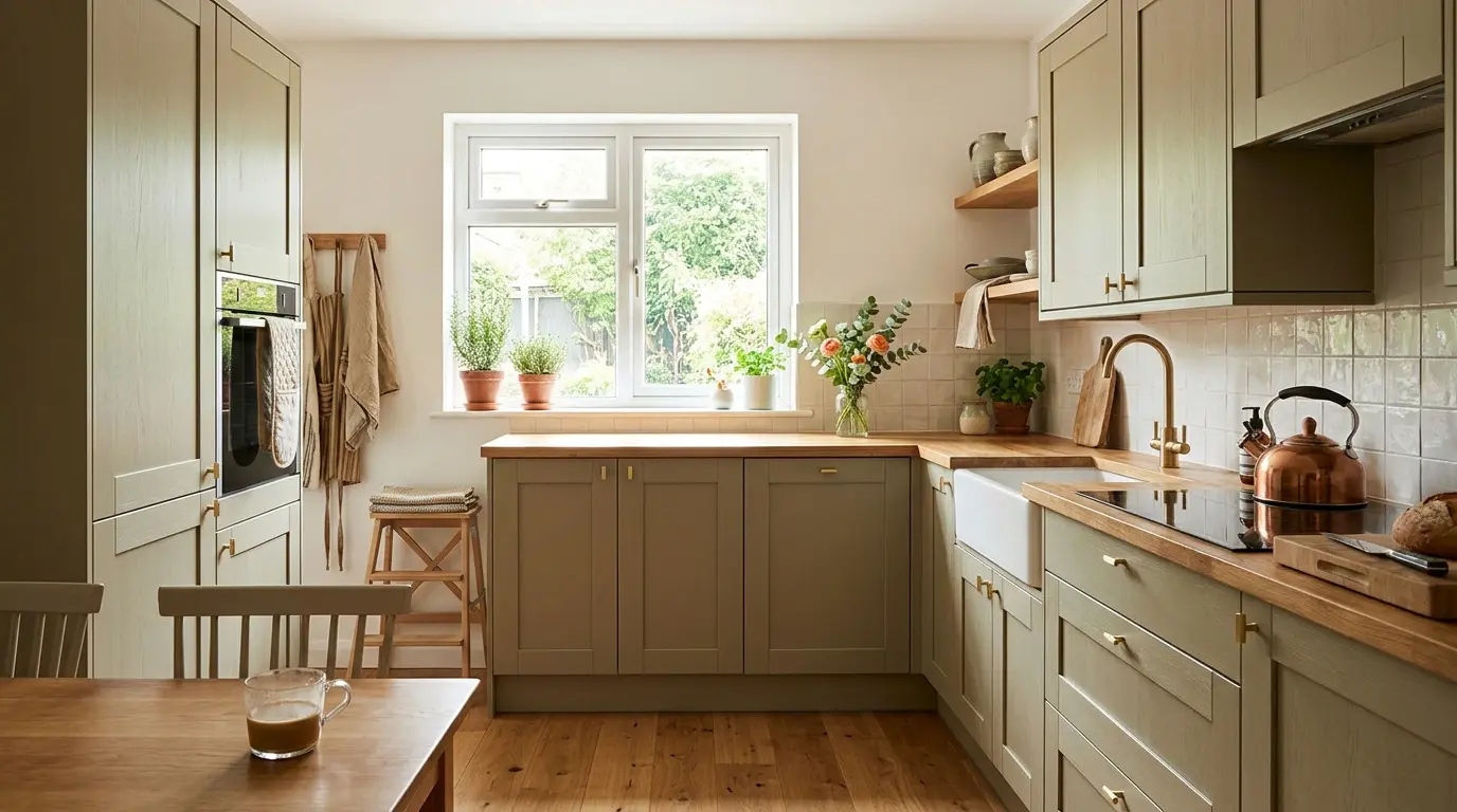 Bright, uplifting kitchen transformed with new replacement doors on existing cabinets